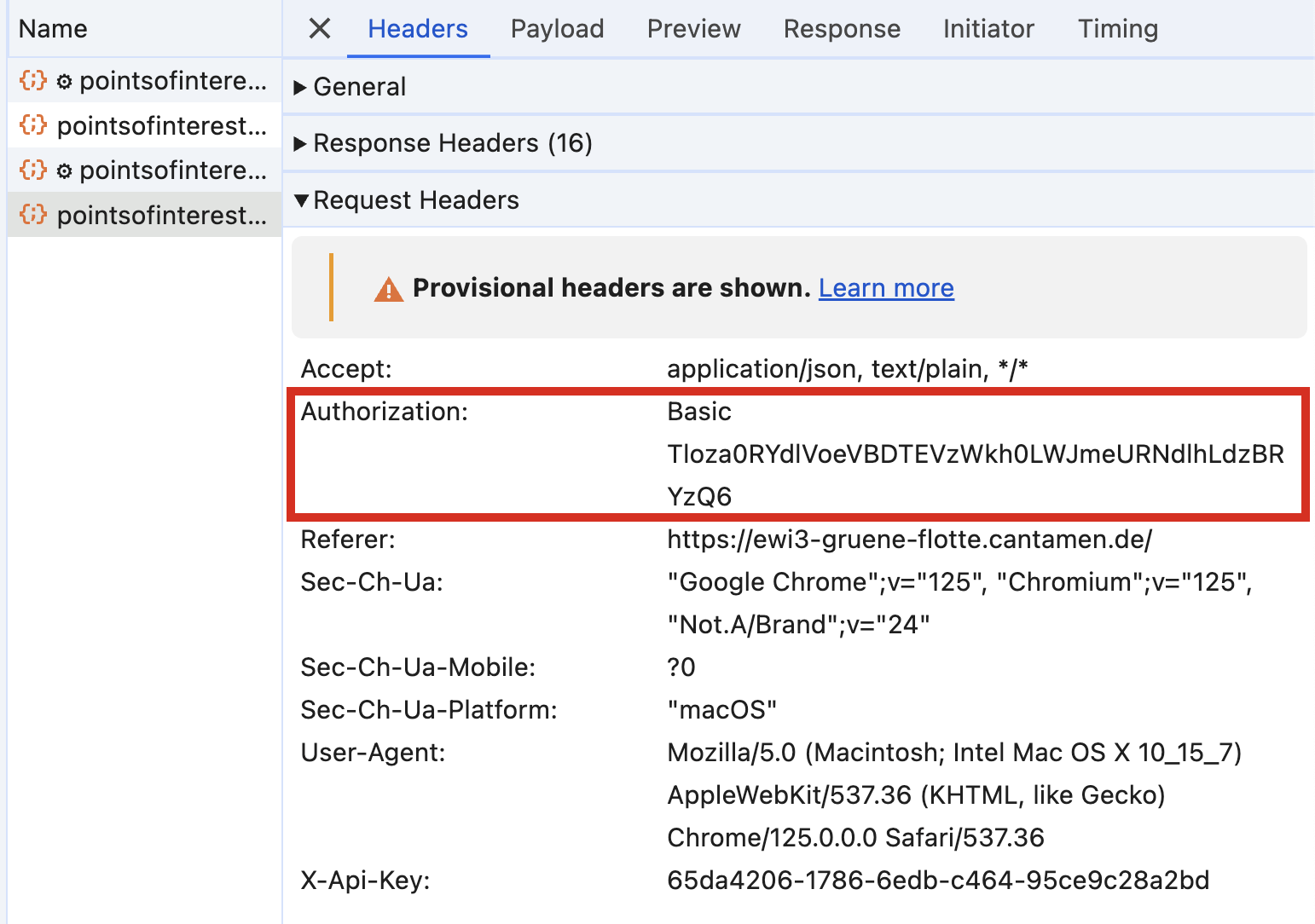 Basic Authorization header